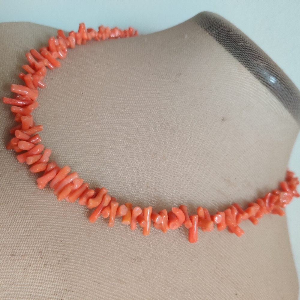 Genuine Undyed Coral Branch Necklace - Picture 2 of 16